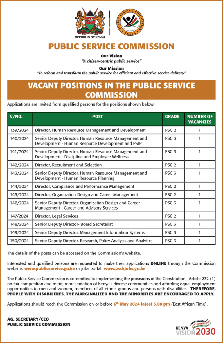 The Public Service Commission (PSC) Job Opportunities, Application and ...